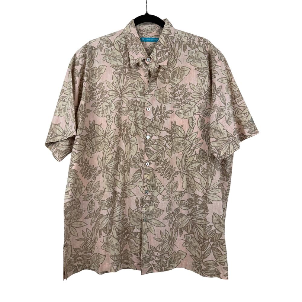 Tori Richard Hawaiian Shirt Large Made in Hawaii Cotton Lawn Tropical